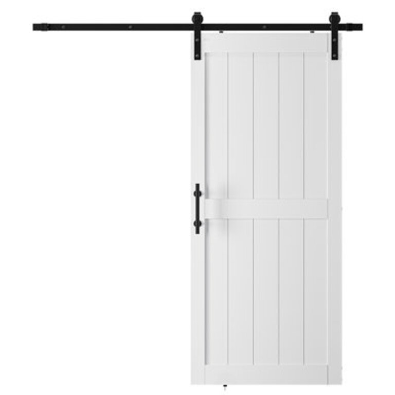 Manufactured Paneled Wood Barn Door with Installation Hardware