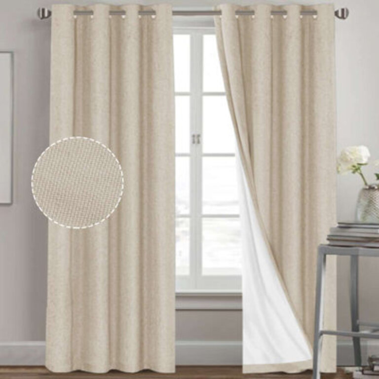 Dawain Linen Solid Textured 100 Blackout Window Drapes for Bedroom Thermal Grommet Full Lighting Blocking for Living Room Curtains 2 Panels