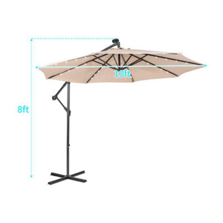 Direen 120 Lighted Tilt Cantilever Umbrella