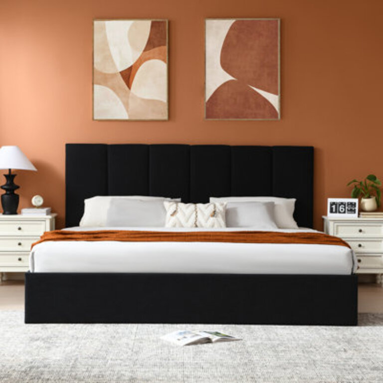 Juanetta Hydraulic Lift Up Storage Upholstered Platform Bed