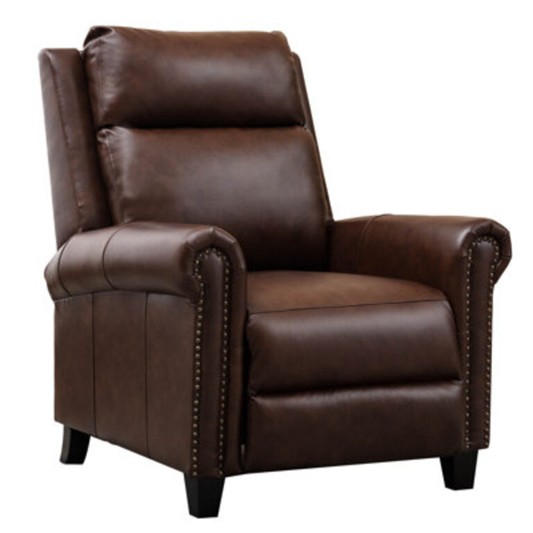 Kerstetter 335 Wide Genuine Leather Manual Club Recliner