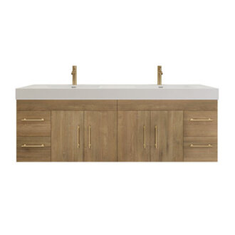 708 Wall-Mounted Double Bathroom Vanity Set