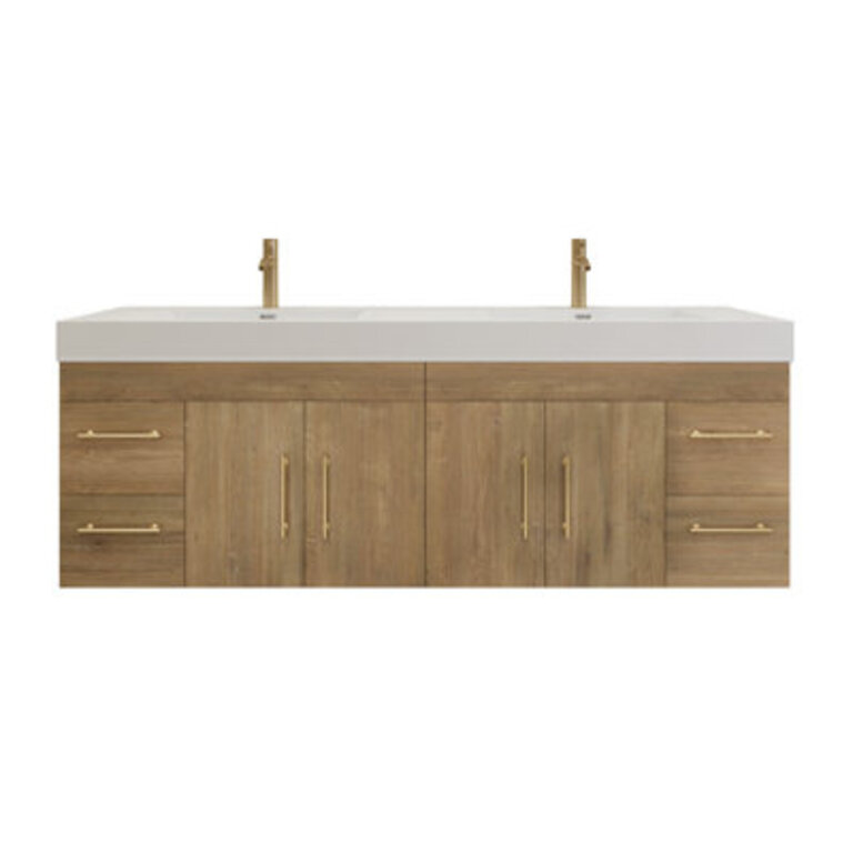 708 Wall-Mounted Double Bathroom Vanity Set