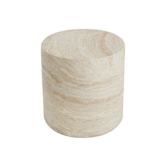 Belsy Light Weight Concrete Outdoor Side Table - Smooth Cylindrical Design