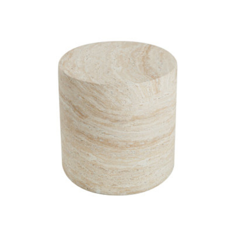 Belsy Light Weight Concrete Outdoor Side Table - Smooth Cylindrical Design