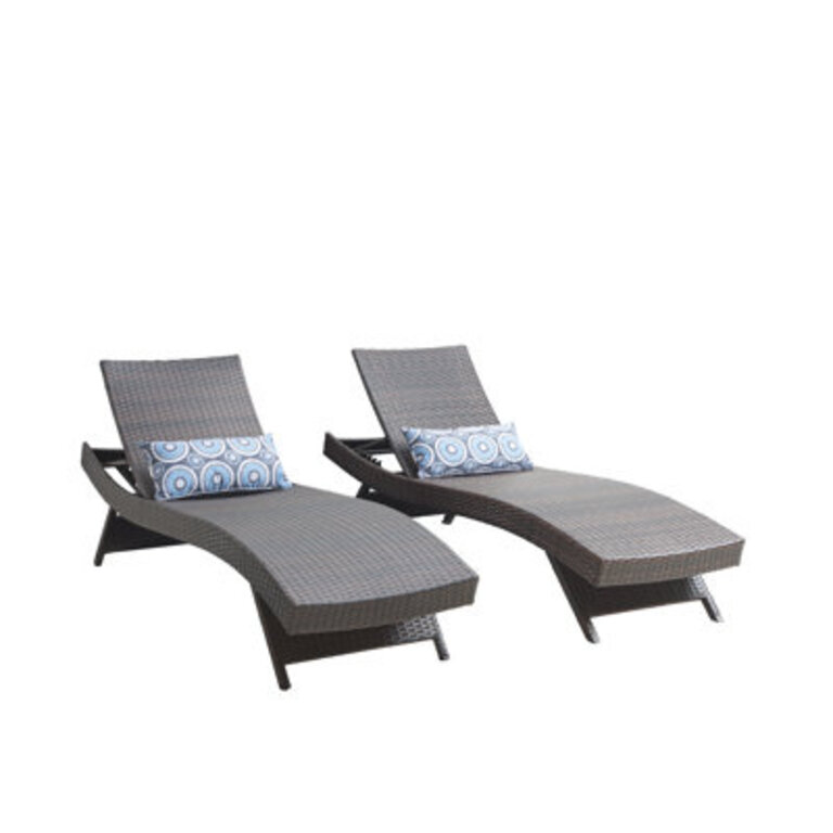 Ozellar All Weather Outdoor Wicker Chaise Lounge