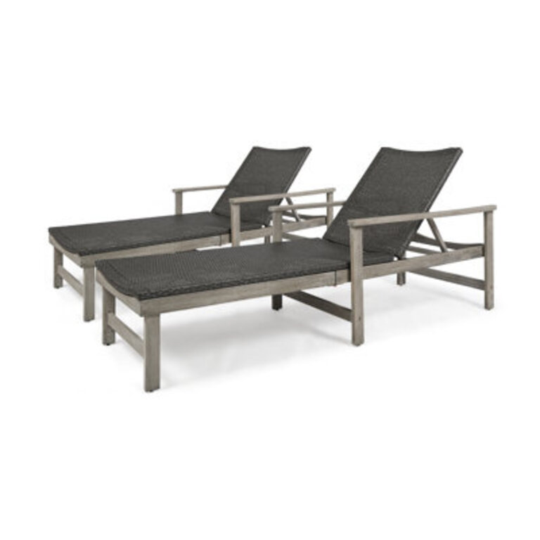 Amanraj Outdoor Wicker Chaise Lounge Set