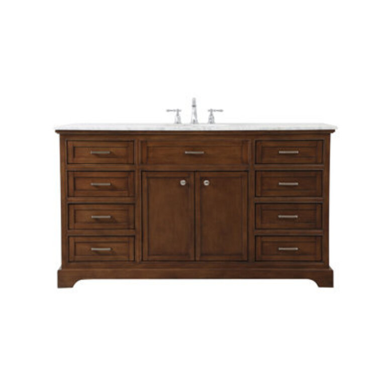Hermes 60 Single Bathroom Vanity with Marble Top