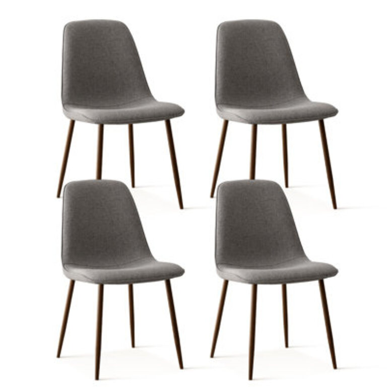 Set of 4 Adella Polyester Upholstered Back Side Chair