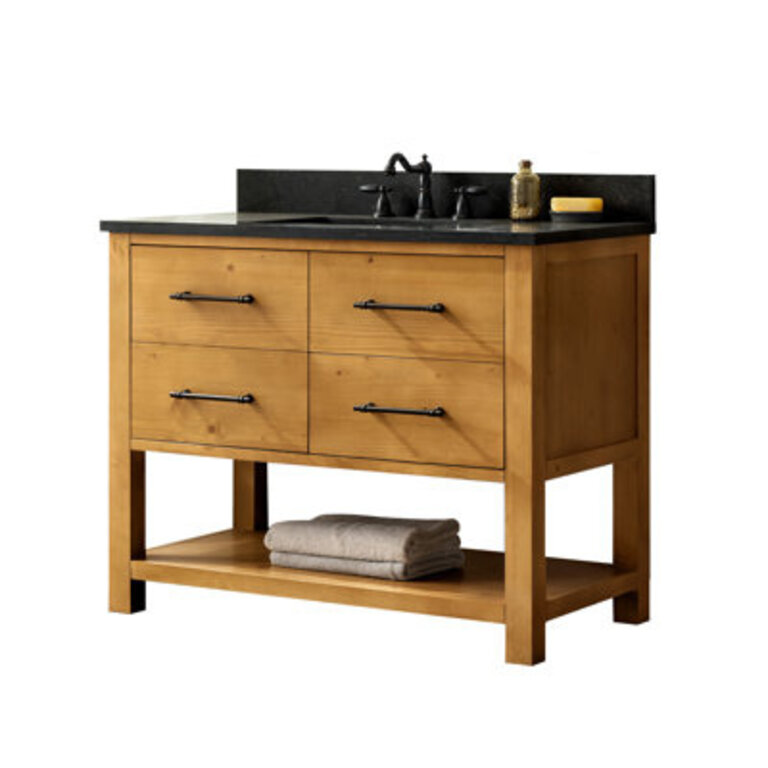 Keri 42 Single Bathroom Vanity with Blue Limestone Top