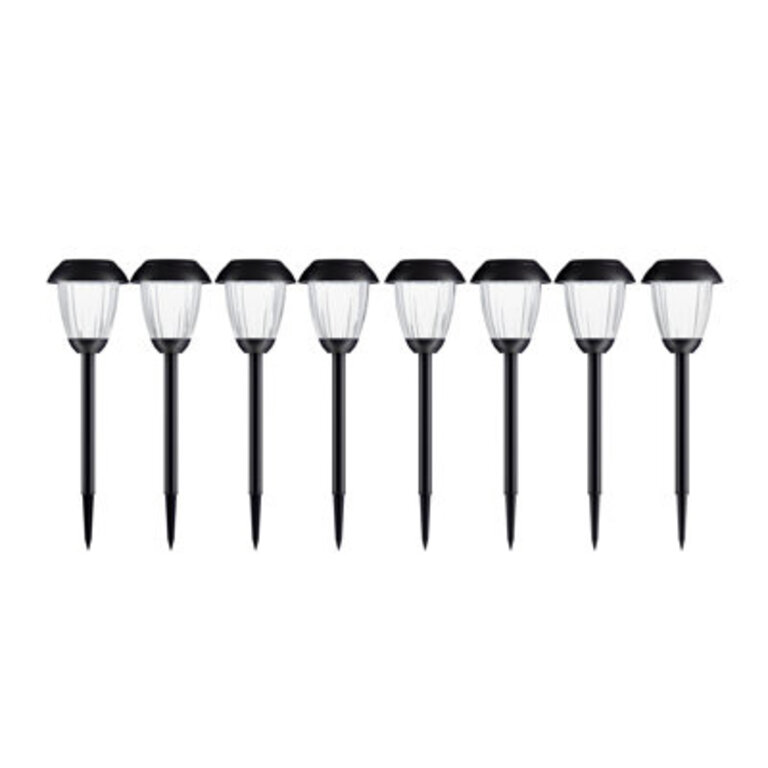 8 Solar Outdoor Lights - 16-Inch-Tall Stainless-Steel Stake Lights for Gardens Walkways Driveways Landscapes and Patios by Pure Garden