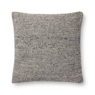 Amber Lewis x Loloi Claudette Charcoal  Grey Pillow
