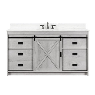 Jillian 60 Single Bathroom Vanity with Engineered Stone Top