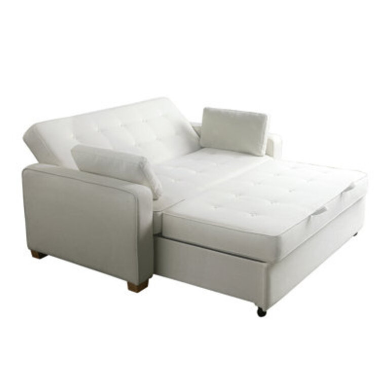 Serta Monroe 726 Queen Square Arm Tufted Back Convertible Sleeper Sofa with Cushions