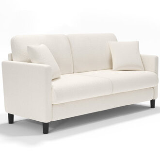 Giavonnie 65 Upholstered Loveseat Teddy Sofa Couch with Pocket Spring Cushion