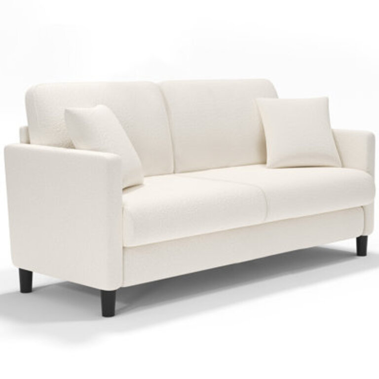 Giavonnie 65 Upholstered Loveseat Teddy Sofa Couch with Pocket Spring Cushion