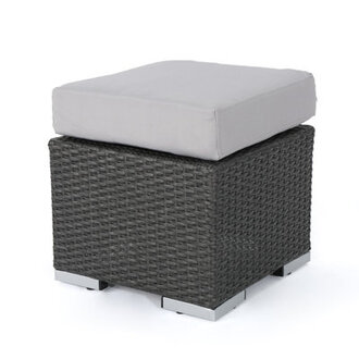Jossif Resin All Weather WickerRattan Outdoor Ottoman