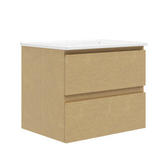 Cove 24 Wall Mounted Bathroom Vanity with Ceramic Top Two Soft Closing Drawers