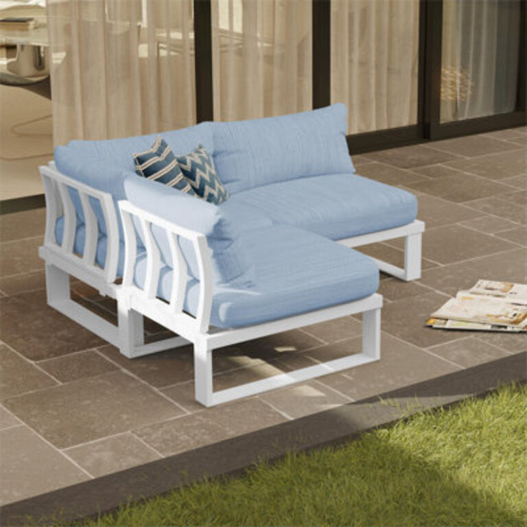 Anusri 3-Person Modular Aluminum Patio Sectional