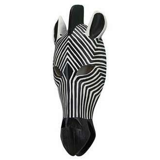 Tribal-Style Zebra Mask Wall Sculpture