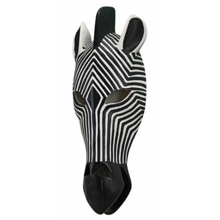 Tribal-Style Zebra Mask Wall Sculpture