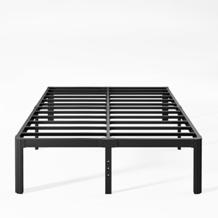 Jalyna Heavy Duty Metal Bed Frame with Round Corners Box Spring Not Required Noise Free