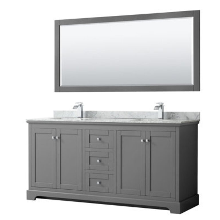 Avery 72 Double Bathroom Vanity with Stone Top with Mirror