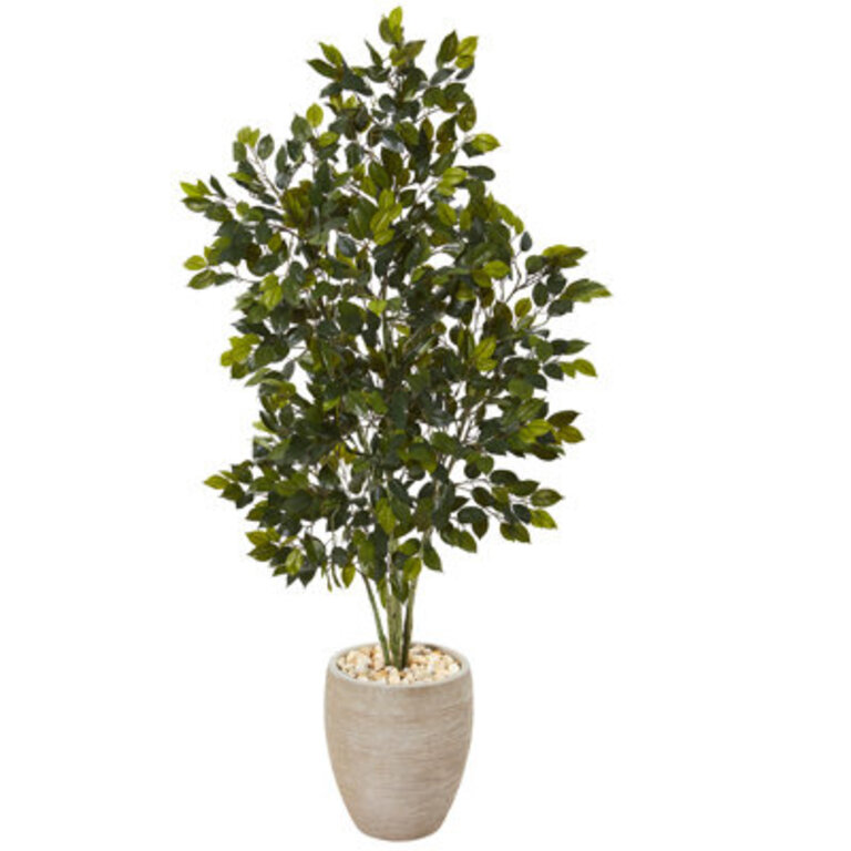 53 Faux Ficus Tree in Earthenware Planter