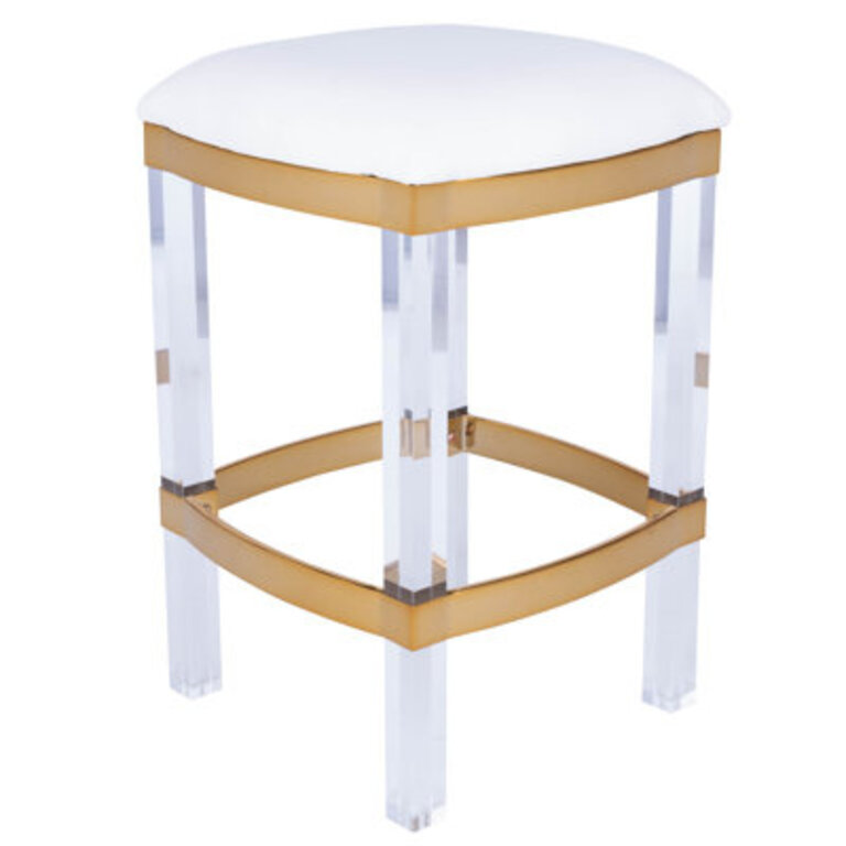 Riverton Acrylic and Faux Leather 24 H Counter Stool