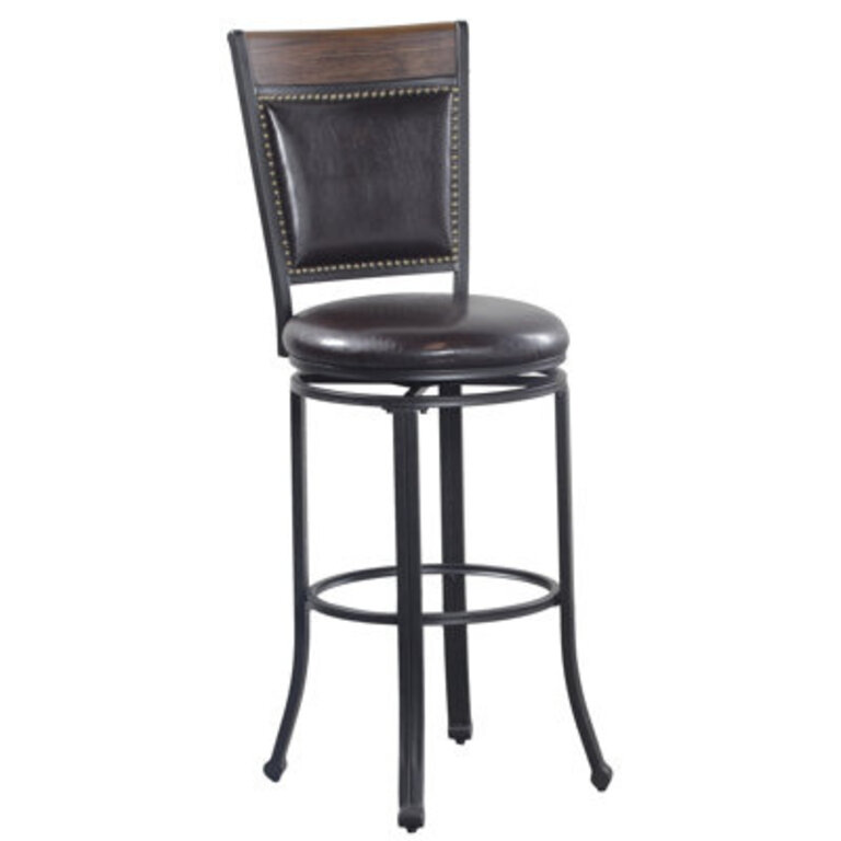 Roni Swivel Upholstered Counter Stool with Metal Frame