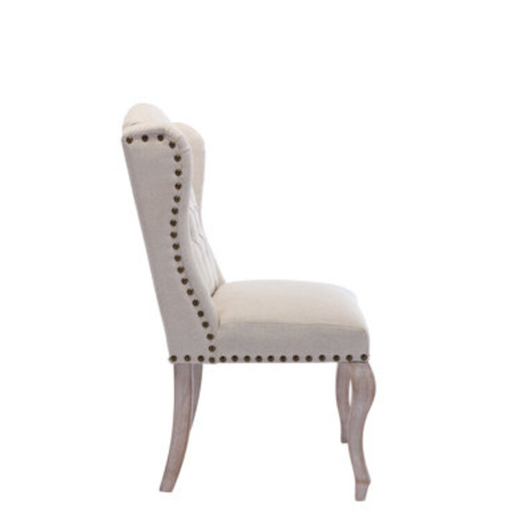 Jolynn Mid Century Tufted Solid Wood Parsons Chair Upholstered Seat Dining Chair for Living Room