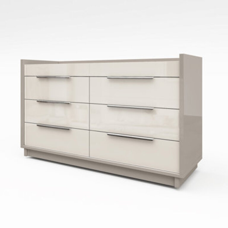 472 W Modern High Gloss 8 Drawer Dresser With Led Light