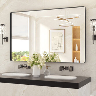 Leaderville Aluminum Framed Shatterproof Rust-Resistant Bathroom Mirror
