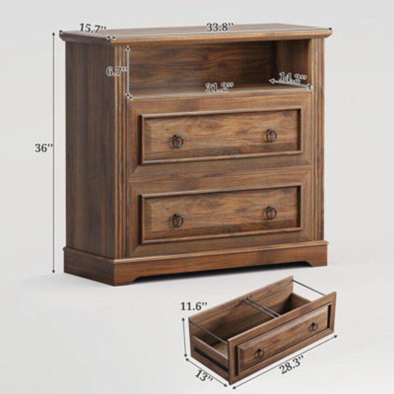 338 Wide 2 -Drawer File Cabinet  Filing Cabinet For Home Office