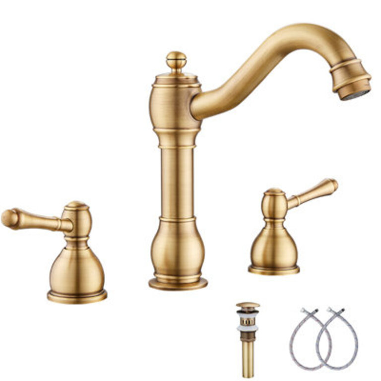 2-handle Bathroom Faucet with Drain Assembly