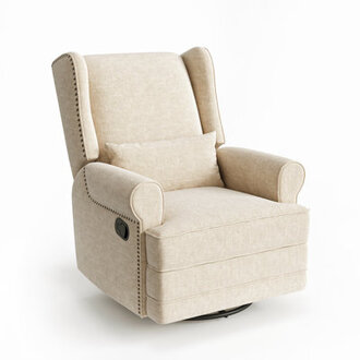 34 Wide Swivel Rocking Nursery Recliner Comfortable Upholstered Glider