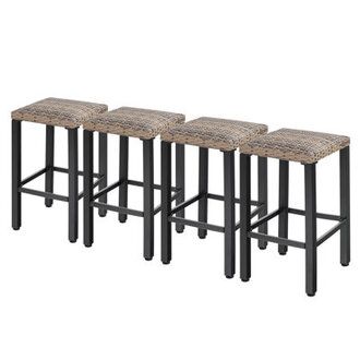 Alyne Polyethylene PE Wicker Outdoor Stool