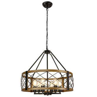 Dodson 2244 in 6-Light Drum Farmhouse Dining Room Chandelier
