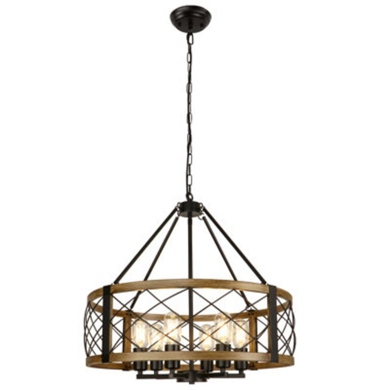 Dodson 2244 in 6-Light Drum Farmhouse Dining Room Chandelier