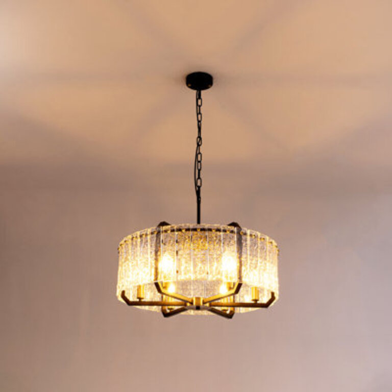 Waneeta 6-Light Dimmable Crystal Drum Chandelier