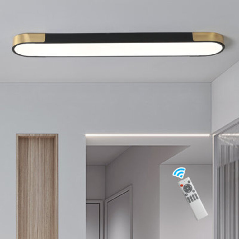Masek 1-Light Dimmable Metal and Acrylic Rectangle Integrated LED Flush Mount with Remote