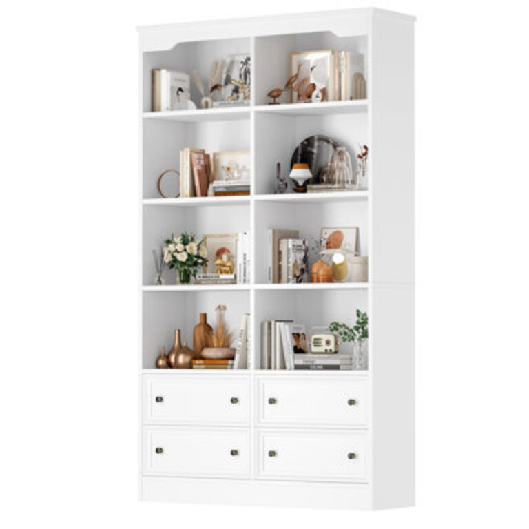 Kirklyn 6-Tier Standard Bookcase with 4 Drawers