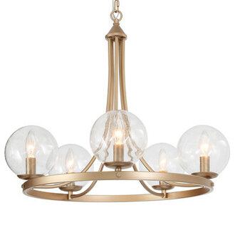 Lougene 5 - Light Ring Modern Chandelier With Globles