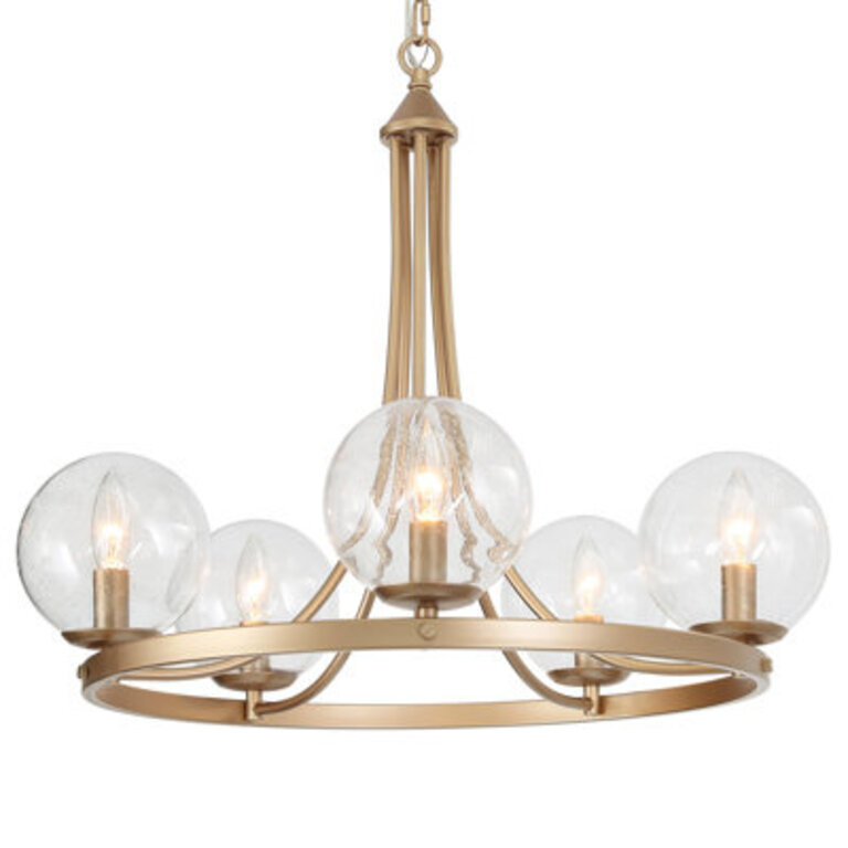 Lougene 5 - Light Ring Modern Chandelier With Globles