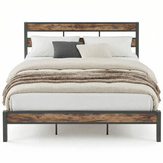 Bed And Headboard Easy Assembly Noise-free No Box Spring Needed Heavy Strong Metal Support Double-row Support Bars