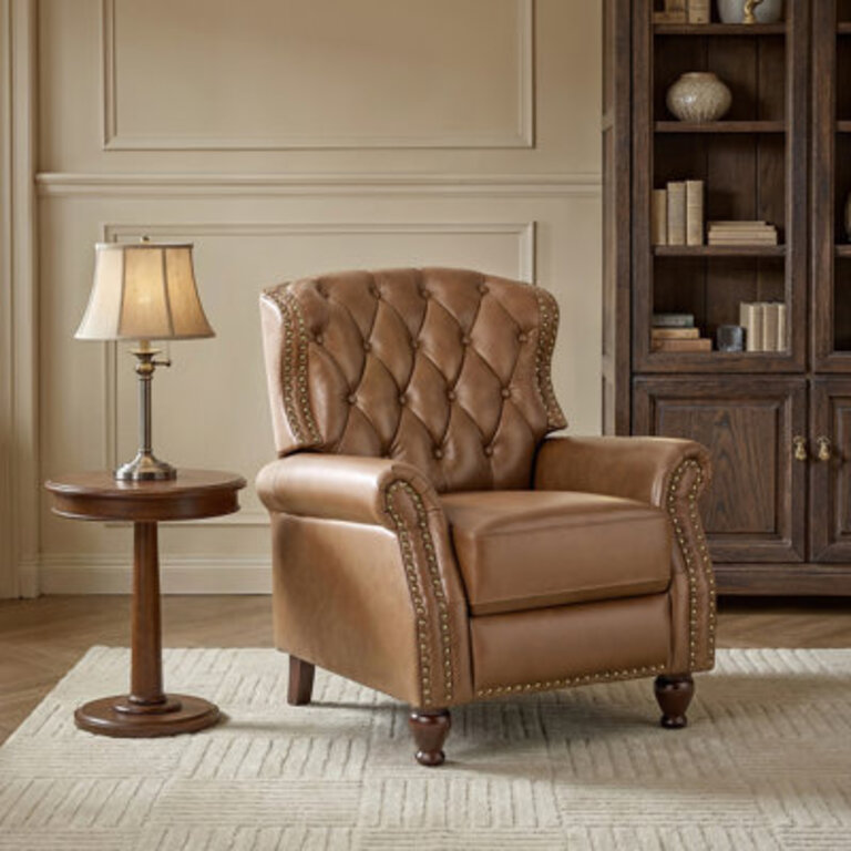 Abruzzino 345 Wide Manual Standard Genuine Leather Recliner