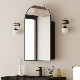Dashaun 35 H Wall Mounted 4 Fixed Aluminum Alloy Medicine Cabinet with Mirror