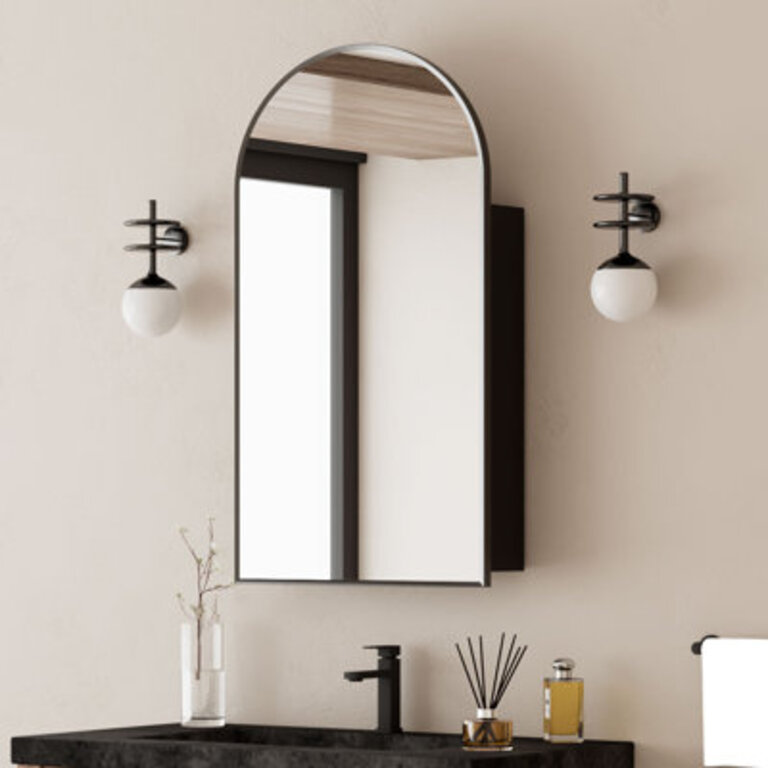 Dashaun 35 H Wall Mounted 4 Fixed Aluminum Alloy Medicine Cabinet with Mirror