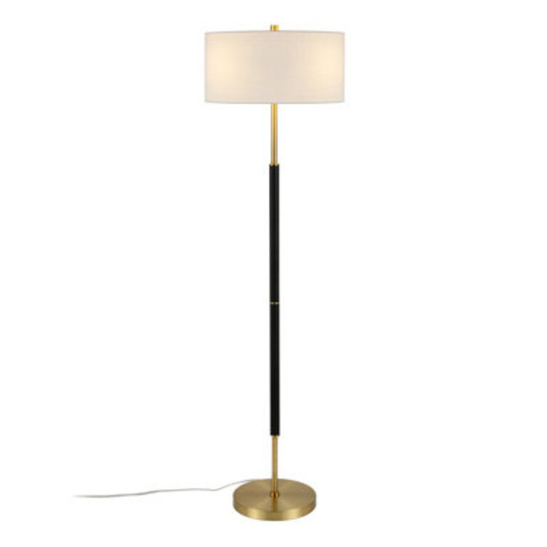 Olie 62 Inch Two-Tone Floor Lamp Fabric Drum Shade