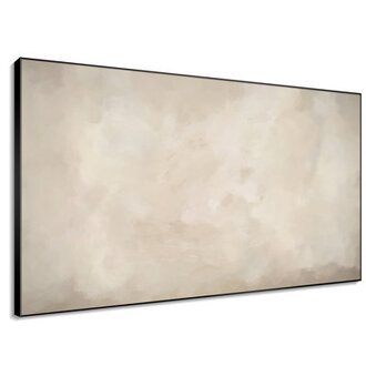 Extra Large Wall Art Fabric Print - Neutral Abstract Subtle Layered Patterns Illustrations Artwork Decor for Living Room or Bedroom - Frame Assembly Required Unfinished Frame